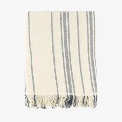 Casa Viva Plaid de algodón con rayas azules Niza 125x15cm Best