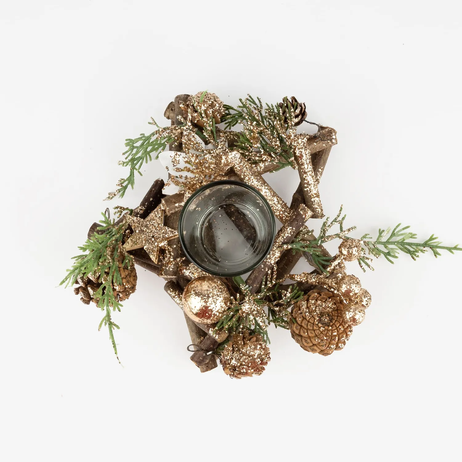 Casa Viva Portavelas piñas 18cm