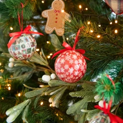 Casa Viva Set 7 bolas decorativas rojas copos de nieve 7,5cm Best