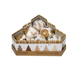Casa Viva Set de 6 bolas decorativas doradas Árboles 7,5cm Hot