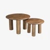Casa Viva Set de 2 mesas auxiliares de madera Munich Ø60/45cm Clau&Chloe Discount