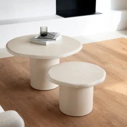 Casa Viva Set de 2 mesas auxiliares de microcemento Kurli 75/50cm Clau&Chloe Outlet