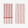 Casa Viva Set de 2 paños de algodón con rayas rojas Midson45x65cm Online