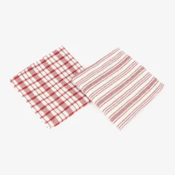 Casa Viva Set de 2 paños de algodón con rayas rojas Midson45x65cm Online