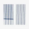 Casa Viva Set de 2 paños de algodón con rayas azules Midson45x65cm Hot