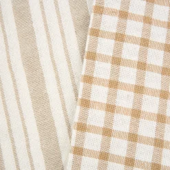 Casa Viva Set de 2 paños de algodón rayas beige Midson 45x65cm Clearance