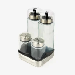 Casa Viva Set de 4 piezas aceitera/vinagrera de cristal 270ml Clearance