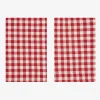 Casa Viva Set de 2 servilletas de algodón rojo Vichy 43x43cm