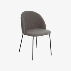 Casa Viva Set de 2 sillas de comedor de metal con tela gris Caleb 50x54x78cm Hot