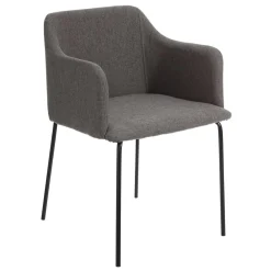 Casa Viva Set de 2 sillas de comedor con reposabrazos de metal gris Caleb 52x53x77cm Sale