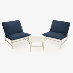 Casa Viva Set de jardín de 3 piezas acero inoxidable azul Citera Best