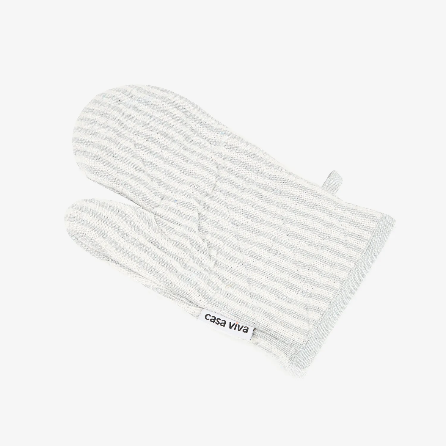 Casa Viva Set de manopla y agarradera de algodón con rayas grises