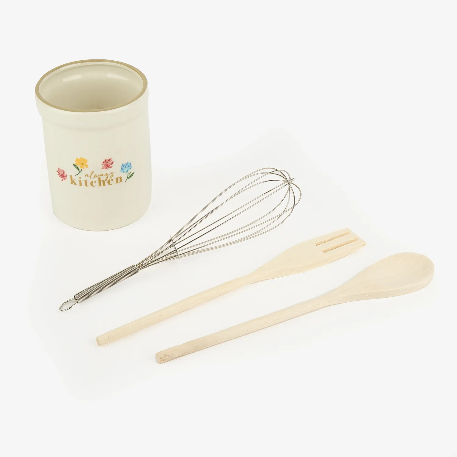 Casa Viva Set de utensilios de cocina con portautensilios de cerámica Flores Ø10x13cm Clearance