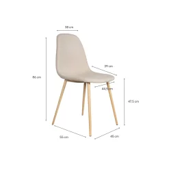 Casa Viva Silla de comedor beige Concept 45x55x86cm Hot