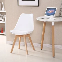 Casa Viva Silla de comedor blanca acolchada Leisure 50x47x81cm Best