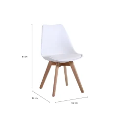 Casa Viva Silla de comedor blanca acolchada Leisure 50x47x81cm Best