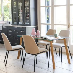 Casa Viva Silla de comedor borreguito beige Mina 49x60x91cm Online