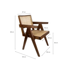 Casa Viva Silla de comedor de madera de olmo Cecilia 50x50x84cm Clau&Chloe Outlet