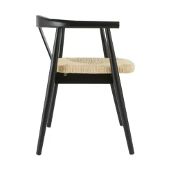 Casa Viva Silla de comedor de madera de haya negra Lilia 56x56x73cm Discount