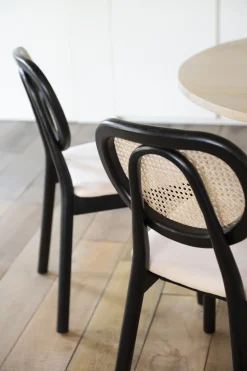 Casa Viva Silla de comedor de ratán y lino Cibran 46x42x85cm Clau&Chloe Sale