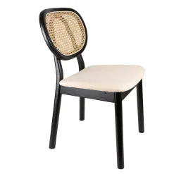 Casa Viva Silla de comedor de ratán y lino Cibran 46x42x85cm Clau&Chloe Sale