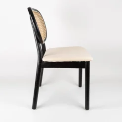 Casa Viva Silla de comedor de ratán y lino Cibran 46x42x85cm Clau&Chloe Sale