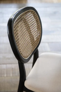 Casa Viva Silla de comedor de ratán y lino Cibran 46x42x85cm Clau&Chloe Sale