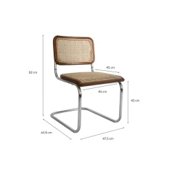 Casa Viva Silla de comedor de ratán Leonor 47,5x63,5x82cm Clau&Chloe Online