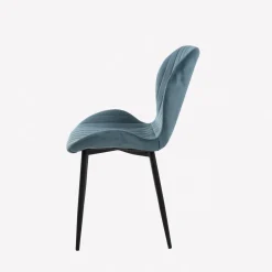 Casa Viva Silla de comedor de terciopelo azul Lydia 54x50x86cm Clau&Chloe