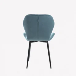 Casa Viva Silla de comedor de terciopelo azul Lydia 54x50x86cm Clau&Chloe