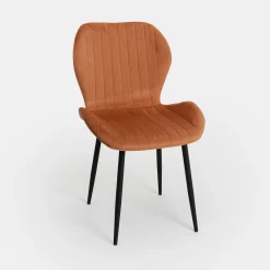 Casa Viva Silla de comedor de terciopelo naranja Lydia 54x50x86cm Clau&Chloe Clearance