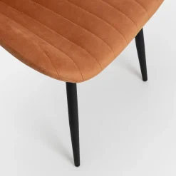 Casa Viva Silla de comedor de terciopelo naranja Lydia 54x50x86cm Clau&Chloe Clearance