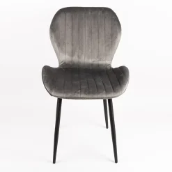 Casa Viva Silla de comedor de terciopelo gris Lydia 54x50x86cm Clau&Chloe