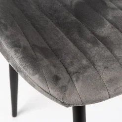 Casa Viva Silla de comedor de terciopelo gris Lydia 54x50x86cm Clau&Chloe