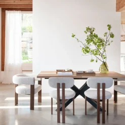 Casa Viva Silla de comedor efecto madera crema Velia 60x70x97cm Clau&Chloe Discount