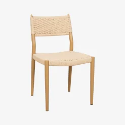 Casa Viva Silla de comedor efecto madera beige Vilma 56x50x82cm Clau&Chloe Discount