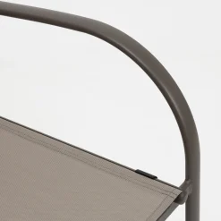 Casa Viva Silla de jardín apilable con reposabrazos de aluminio marrón Feroe 65x56x88cm Online