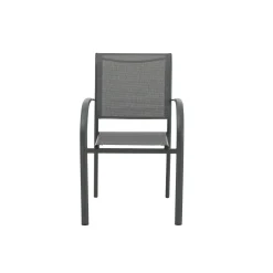Casa Viva Silla de jardín de aluminio y textilene gris Tabarca 56x62x88cm