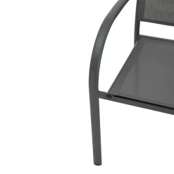 Casa Viva Silla de jardín de aluminio y textilene gris Tabarca 56x62x88cm