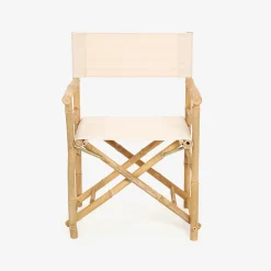 Casa Viva Silla de jardín de director de bambú blanca Chios 58x44x88cm Sale