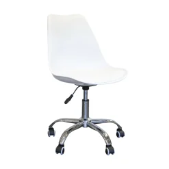 Casa Viva Silla de oficina con ruedas blanca Tulip 48x55x82cm Sale
