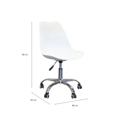 Casa Viva Silla de oficina con ruedas blanca Tulip 48x55x82cm Sale