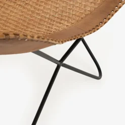 Casa Viva Silla mariposa de cuero y ratán marrón Katy 72x78x92cm Outlet