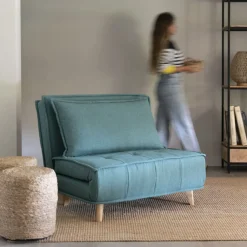 Casa Viva Sofá cama individual verde Luca 104x92x84cm Best