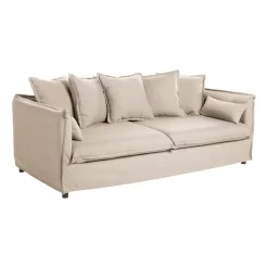 Casa Viva Sofá de 3 plazas beige con cojines 210x104x69cm Clau&Chloe Clearance