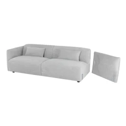 Casa Viva Sofá de 3 plazas de chenilla gris Ezra 216x88x70cm Discount