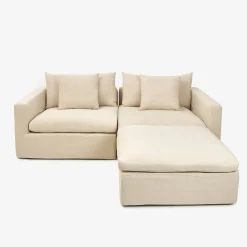 Casa Viva Sofá de 3 plazas de lino beige Aiden 220x110x80 Clau&Chloe Hot