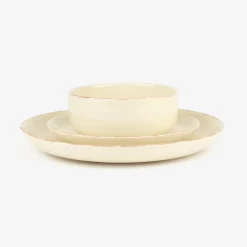 Casa Viva Vajilla de 18 piezas de cerámica blanca Coria Sale