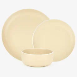 Casa Viva Vajilla de 18 piezas de cerámica beige Galar Best