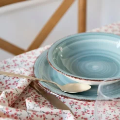 Casa Viva Vajilla de 18 piezas de gres azul claro Vita Best